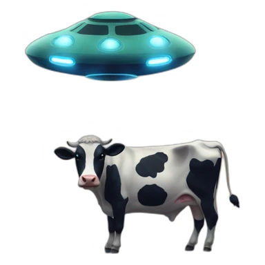 Ufo and cow sticker