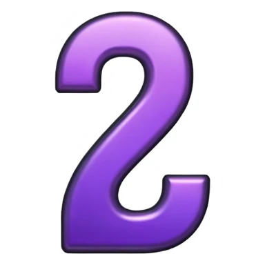 number 2 black and purple sticker