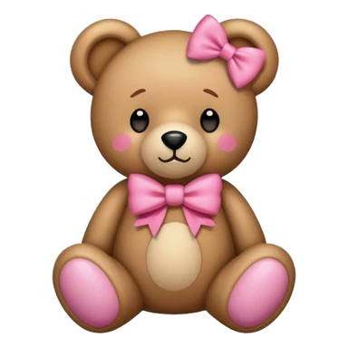 teddy bear with a pink bow sticker