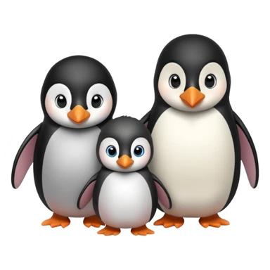 Savino the penguin,Moshi the doll and their parents sticker