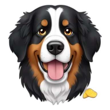 bernese mountain dog drinking beer and eating chips sticker