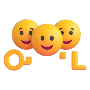colorful 3D circular emoji with the word 'lol' in the center in a modern font sticker