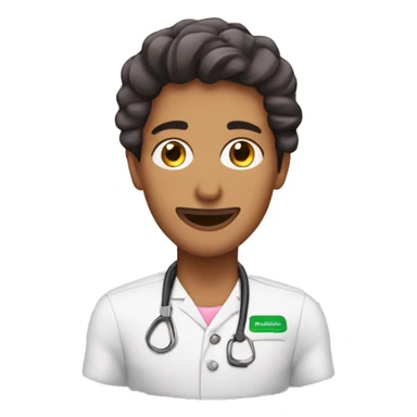 nutricionista con cabello cafe y ojos cafe sticker