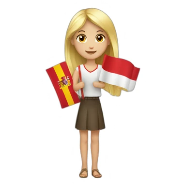 Blond girl with Spanish flag in hands  sticker