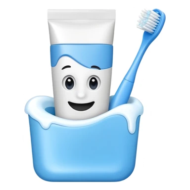 toothpaste and toothbrush sticker