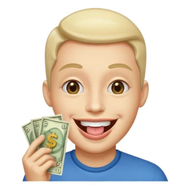 create happy smile with money tongue like 🤑  sticker