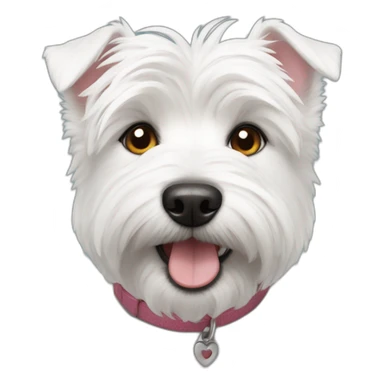 Westie with heart eyes sticker