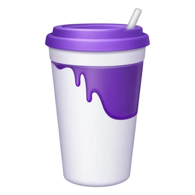 ios styrofoam cup.  purple liquid inside (no straw) (no face) sticker