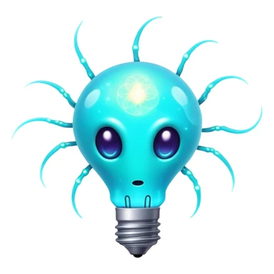  Strange Nebula Creature with glowing cyan bulb-antennae sticker