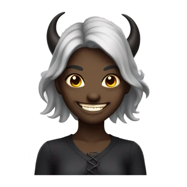 a demon girl with a wicked smile sticker