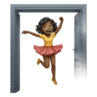 Girl dancing on door sticker