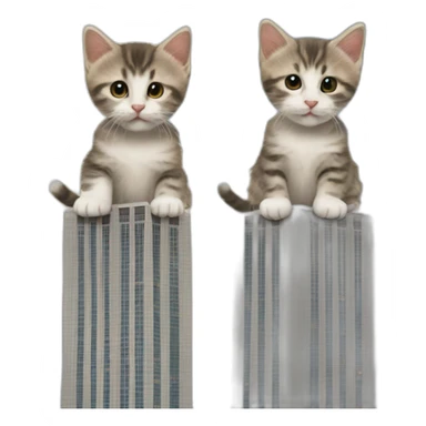 Twin towers but with kittens instead of planes sticker