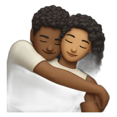 Two people hugging lying down sticker