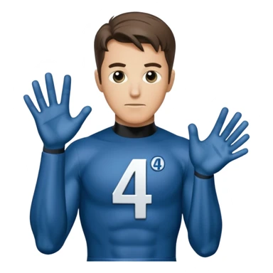 reed richards from fantastic four with the number 4 on chest sticker
