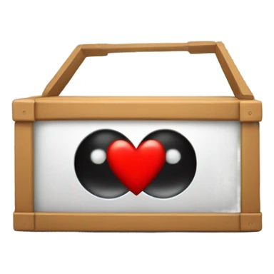 caja inteligente con lentes arriba de un corazon gigante sticker