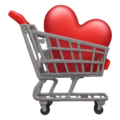 shopping cart with heart sticker