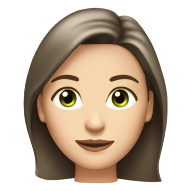 very pretty middle age woman with bright green eyes and shoulder length straight brown hair long eyelashes sticker