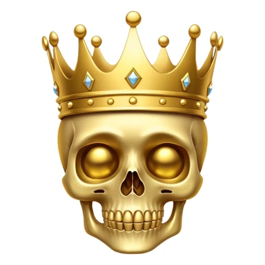 a golden skeleton with golden crown sticker