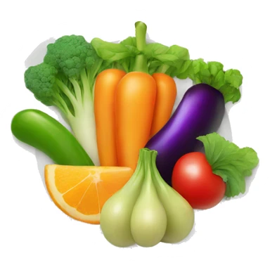 Vegetables and fruits on plate sticker