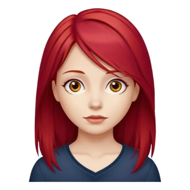 girl with cherry red hair long  sticker