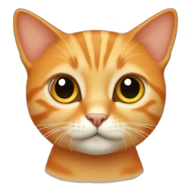 Very small orange cat with narrow face sticker