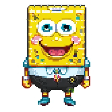 SpongeBob SquarePants as a cheerful cartoon character sticker