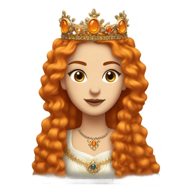 Hurrem Sultan with orange long hair and crown sticker