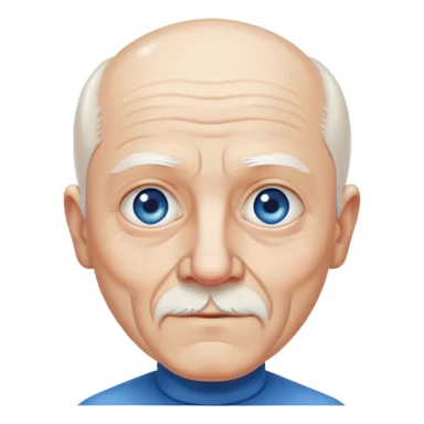 abuelo de piel blanca italiano con pelo blanco casi calvo y ojos color azul  sticker