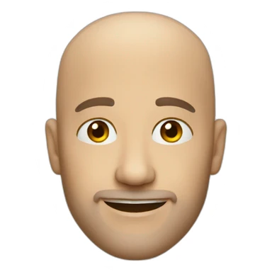 bald man without glasses with beard smiling sticker