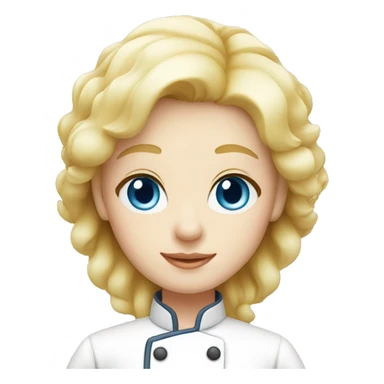 chef blond with blue eyes and white skin sticker