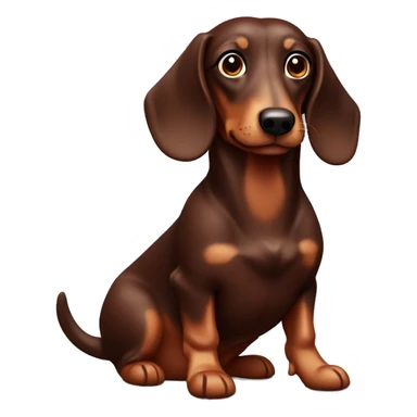 Chocolate and tan sausage dog  sticker