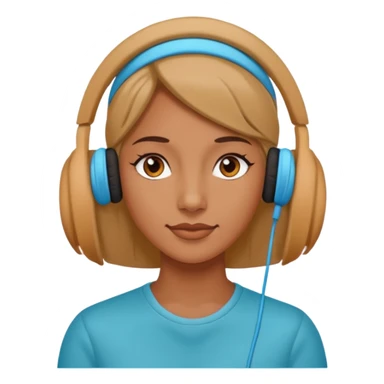 woman with ear buds sticker