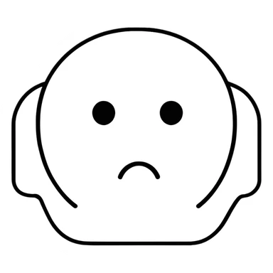 Negative sign, minus symbol with sad face sticker