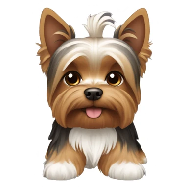 Brown and white yorkie sticker