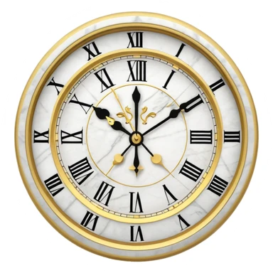 White marble with gold stone Clock sticker