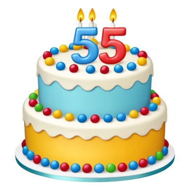 55 years old birthday with digital and without human sticker