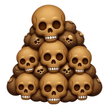 poop emoji with skulls sticker