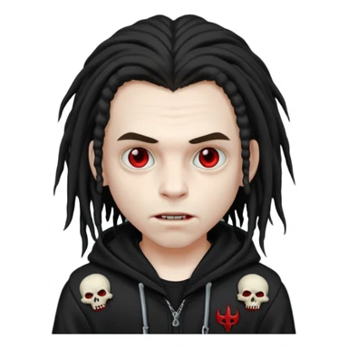 vampire boy with dreads and black hoodie  sticker