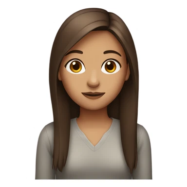 Girl with straight brown hair sticker