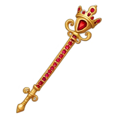 king sceptre with red diamonds sticker