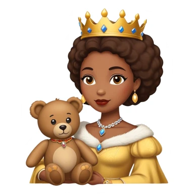 African American queen sleeping with teddy bear sticker