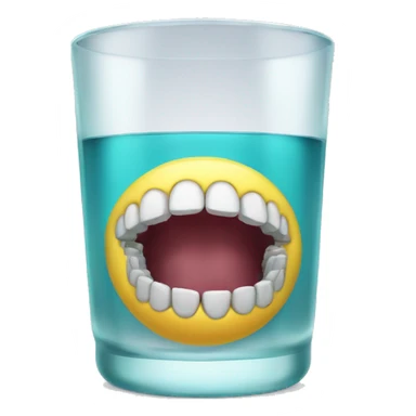 dentures in glass sticker