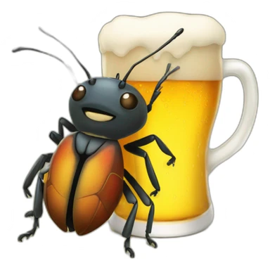 bug with a beer sticker