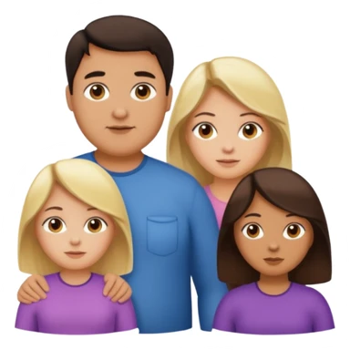 Familia de 4 personas : Hombre gordito,pelo oscuro, Mujer pelo cafe, hija 1 pelo mono , hija 2 pelo oscuro. sticker