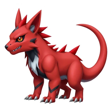 Edgy Cool Beautiful Guilmon-Litten-Zoroark, full body sticker