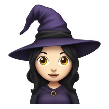 Pregnant witch with black hair and white skin sticker