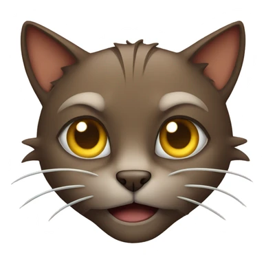 Brown cat with long claws and mean face sticker