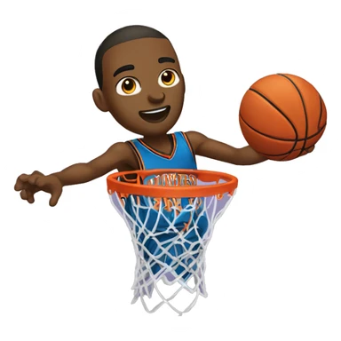 Basketball player dunking sticker