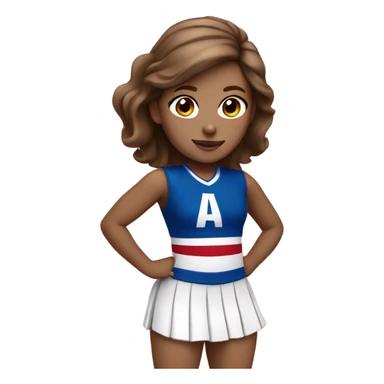 Light skin brown hair cheerleader wearing Red white and blue sticker
