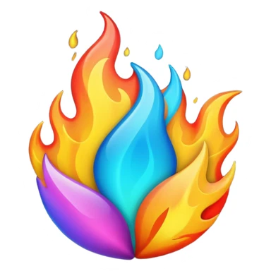 Flame illustrated in a playful and vibrant matte glass style, representing the fun and exciting aspects of the app firecrawl sticker